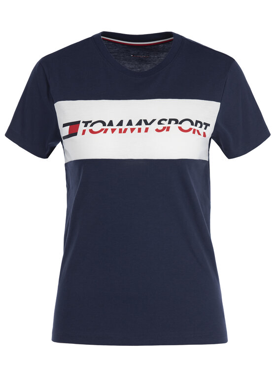 Tommy Sport Tommy Sport T-Shirt S10S100123 Σκούρο μπλε Regular Fit