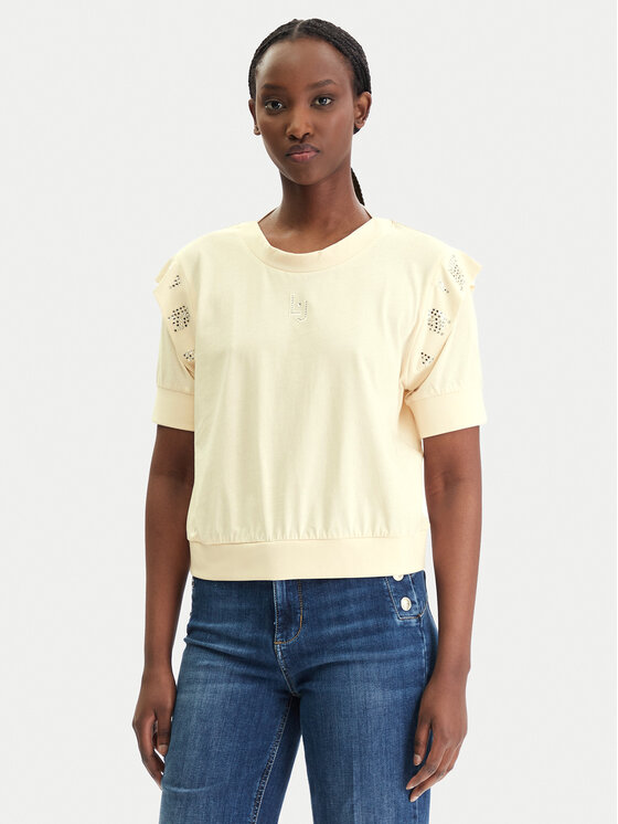 Liu Jo Sport Damen Beige Bluse Ta6030 Js923 Regular Fit