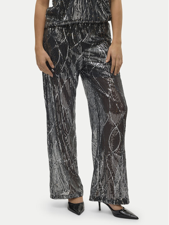 Vero Moda Vero Moda Hlače iz tkanine Ellen 10319016 Črna Straight Fit