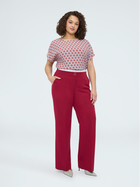 Fiorella Rubino Fiorella Rubino Bluzka 2048T002445N0R4 Bordowy Boxy Fit