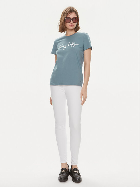 Tommy Hilfiger Tommy Hilfiger Футболка Signature WW0WW41674 Голубий Regular Fit