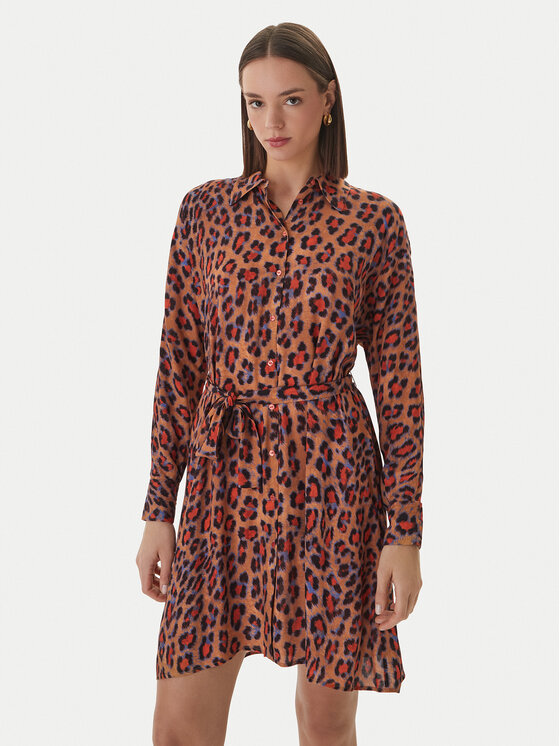 LOLA CASADEMUNT LOLA CASADEMUNT Srajčna obleka MS2616017 Rjava Regular Fit