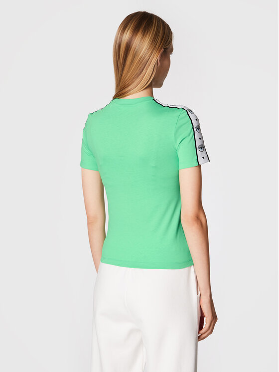 Chiara Ferragni Chiara Ferragni Футболка 73CBHT13 Зелений Slim Fit