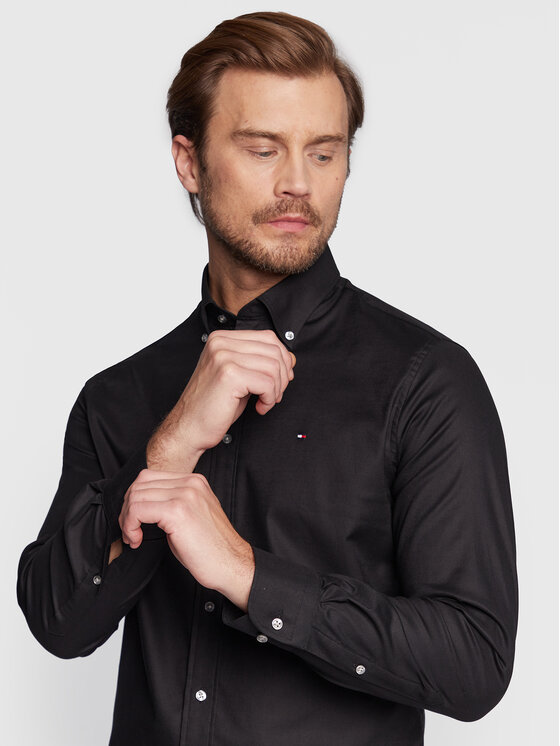 Tommy Hilfiger Tommy Hilfiger Camicia Flex MW0MW29969 Nero Regular Fit