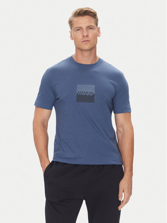 HUGO HUGO T-shirt Dusplit 50542784 Blu Regular Fit