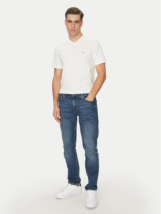 Tommy Hilfiger Tommy Hilfiger Tričko Essential V-Neck Tee MW0MW39249 Biela Regular Fit