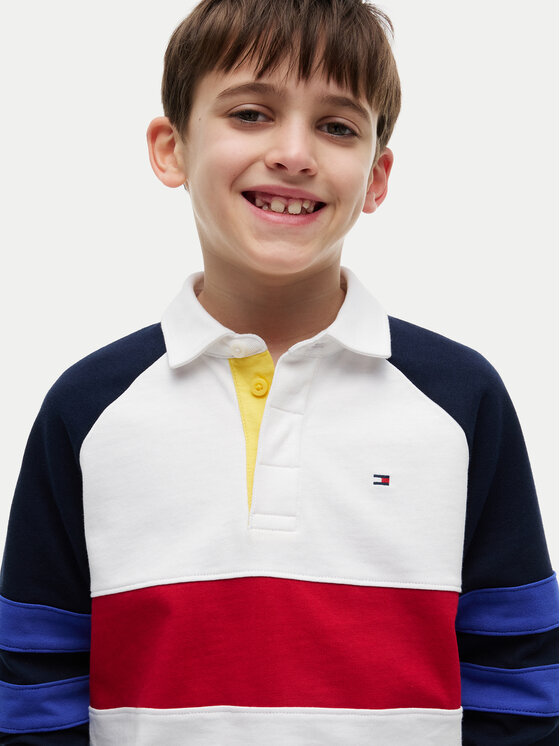 Tommy Hilfiger Tommy Hilfiger Polo Colourblock KB0KB10584 Biały Regular Fit