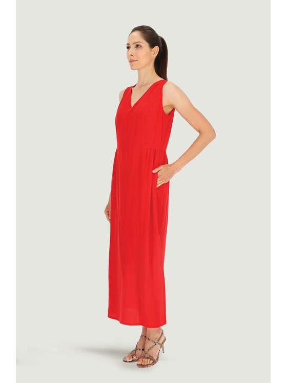 Deni Cler Milano Deni Cler Milano Sukienka letnia W-DC-3087-E2-J1-30-1 Czerwony Oversize