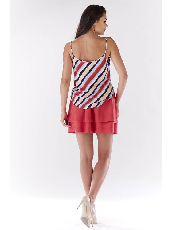 Awama Awama Bluzka A177 Kolorowy Basic Fit
