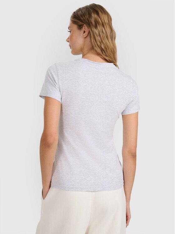 4F 4F T-Shirt 4FWMM00TTSHF2255-27M Šedá Slim Fit