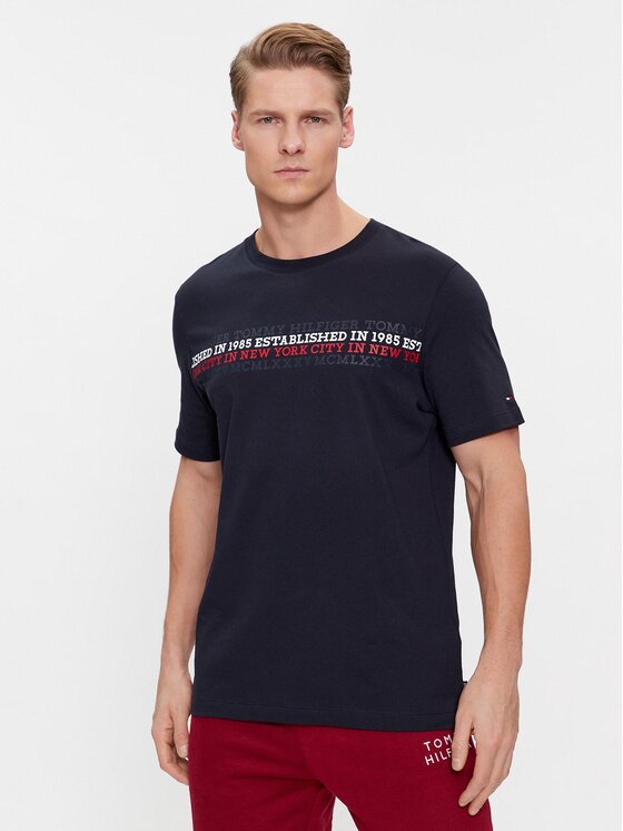 Tommy Hilfiger T-krekls MW0MW32618 Tumši zils Regular Fit