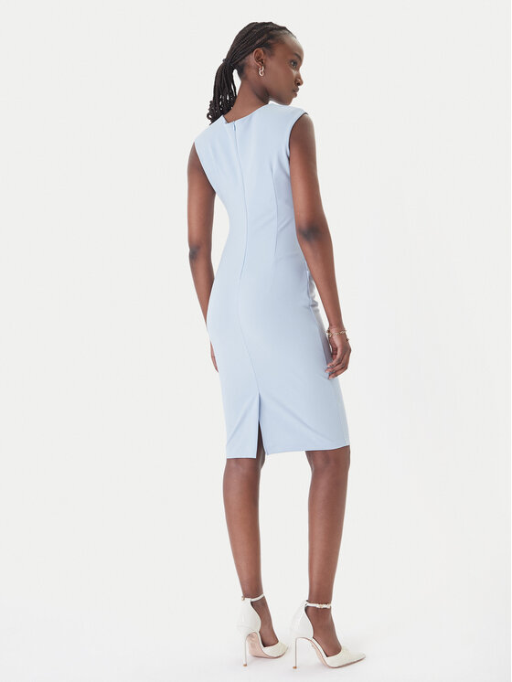 Rinascimento Rinascimento Sukienka koktajlowa CFC0127683003 Błękitny Slim Fit