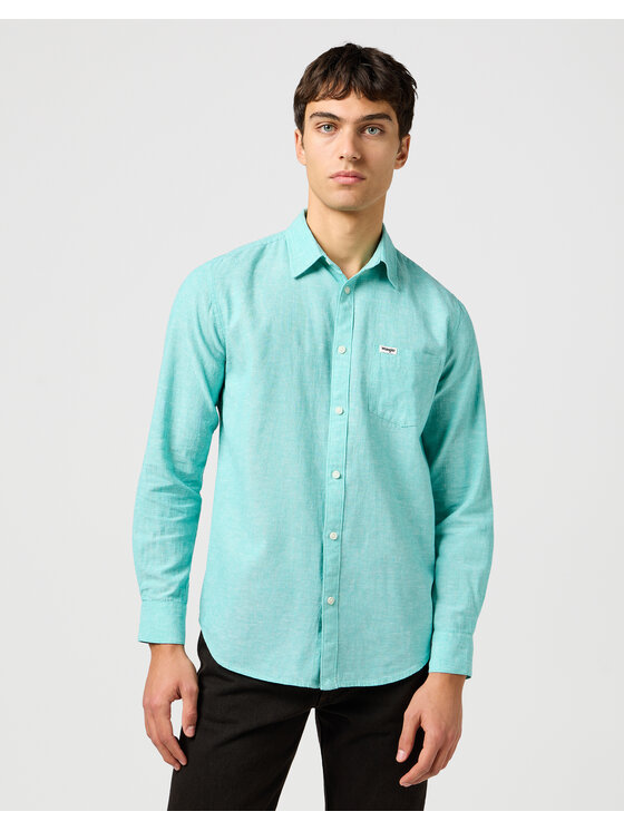 Wrangler Wrangler Koszula 1 PKT SHIRT 112362753 Niebieski Regular Fit