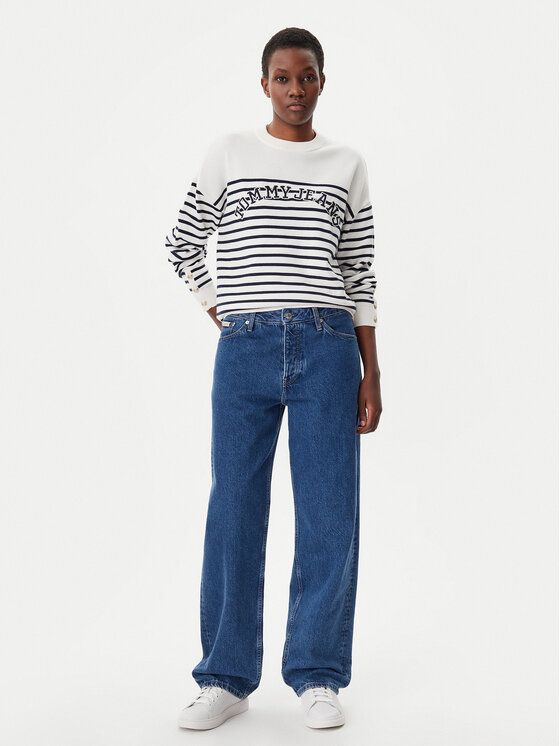 Tommy Jeans Tommy Jeans Megztinis Varsity DW0DW20251 Écru Regular Fit