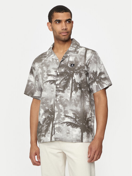 Converse Converse Cămașă M Aop Resort Shirt 10026435-A01 Negru Regular Fit