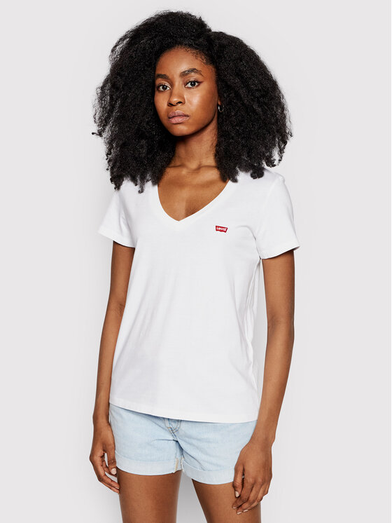 Levi's® Levi's® Тишърт Perfect V-Neck Tee 85341-0002 Бял Regular Fit