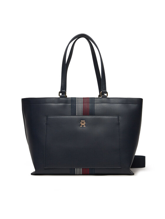 Tommy Hilfiger Borsetta Distinct Tote Corp AW0AW16704 Blu scuro Modivo