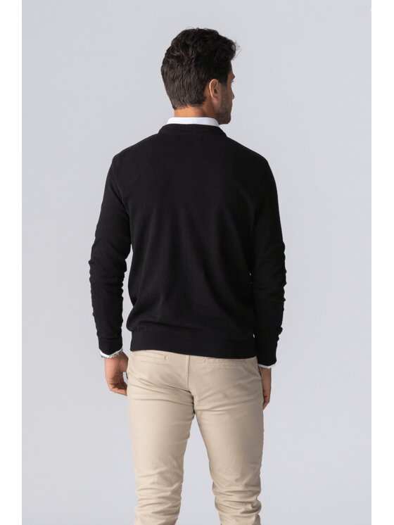 TeeShoppen TeeShoppen Sweter 'Basic Collection' Czarny Regular Fit