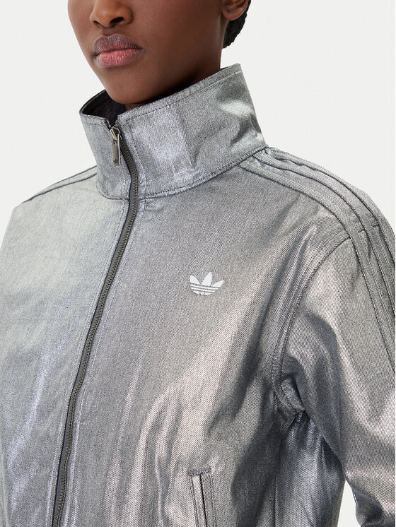 adidas adidas Džinsinė striukė Firebird KD2910 Sidabrinė Regular Fit