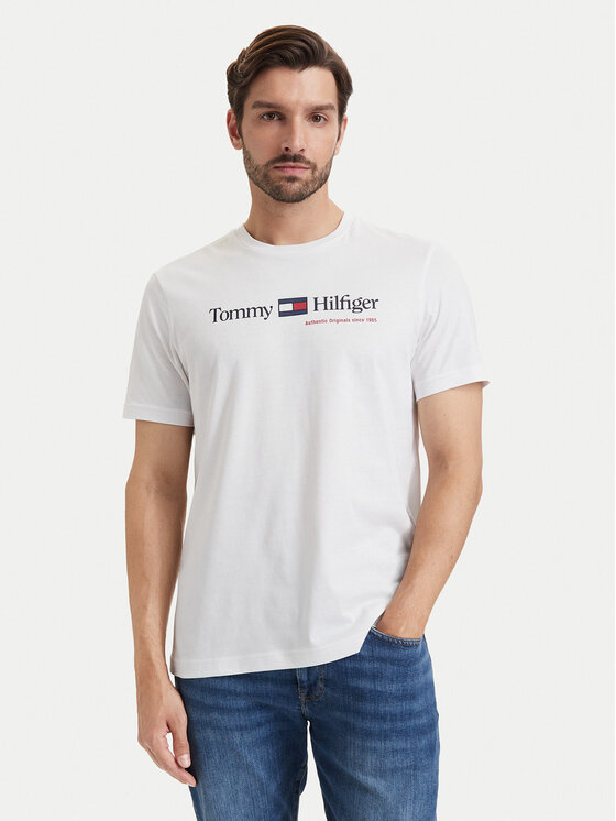 Tommy Hilfiger Tommy Hilfiger Тишърт Brand Love MW0MW44875 Бял Regular Fit