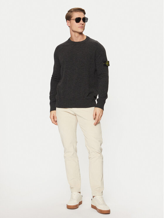 Stone Island Stone Island Sweter 8115545B4 Szary Regular Fit