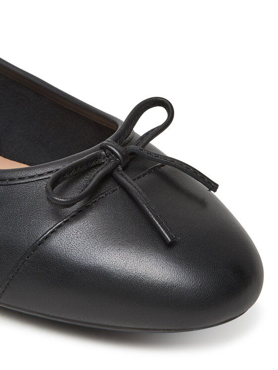 Tommy Hilfiger Tommy Hilfiger Baleriny Toe Cap Leather Ballerina FW0FW08759 Czarny