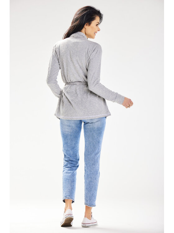 Awama Awama Sweter A655 Szary Basic Fit