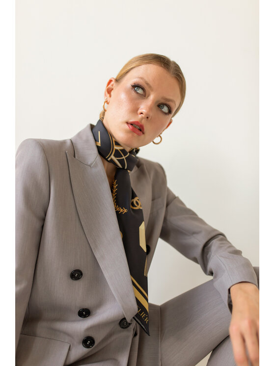 Entelier Entelier Marynarka luźna Szary Comfortable Fit