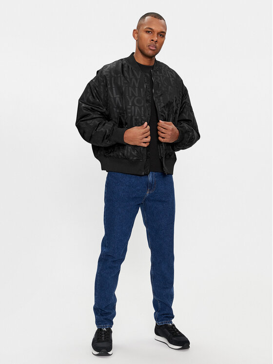 Calvin Klein Jeans Calvin Klein Jeans Bunda bomber Logo Aop J30J324658 Černá Oversize