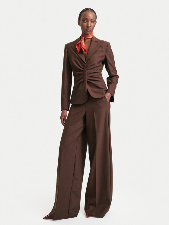 Marella Marella Marynarka Fumana 2623046032 Brązowy ciemny Slim Fit