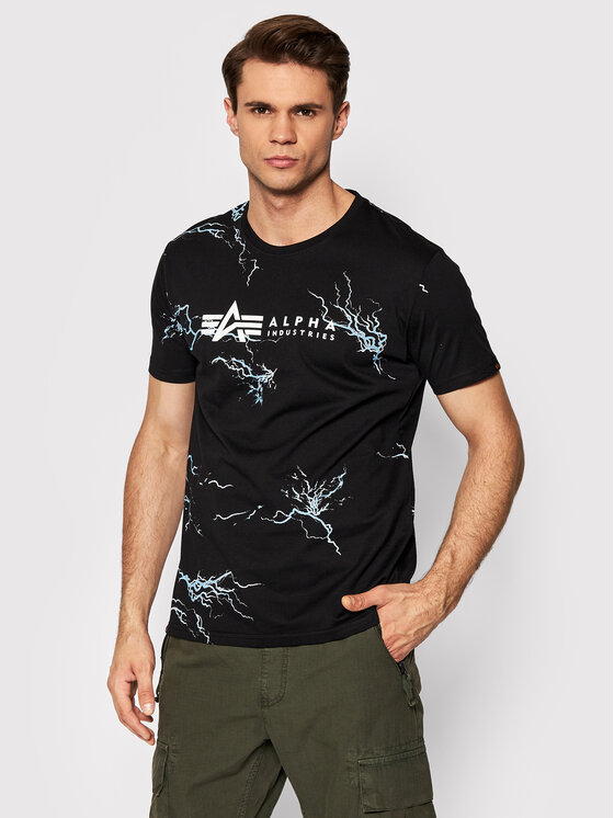 Alpha Industries T-krekls Lightning Aop 106500 Melns Regular Fit