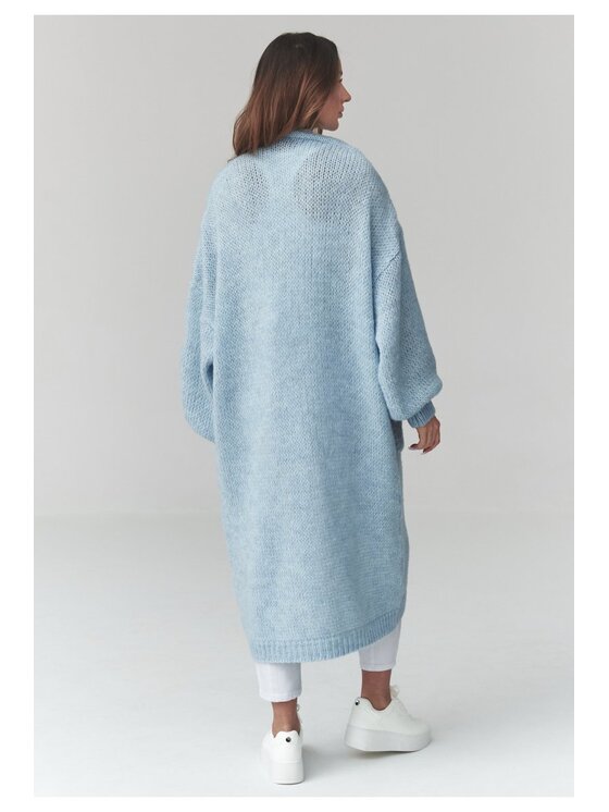 Makadamia Makadamia Sweter S172 Niebieski Loose Fit