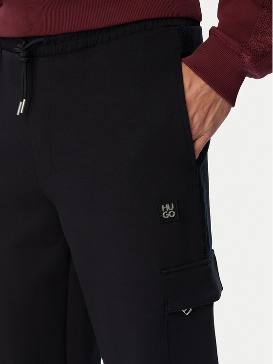 HUGO HUGO Dressipüksid Derypant 50567957 Must Regular Fit
