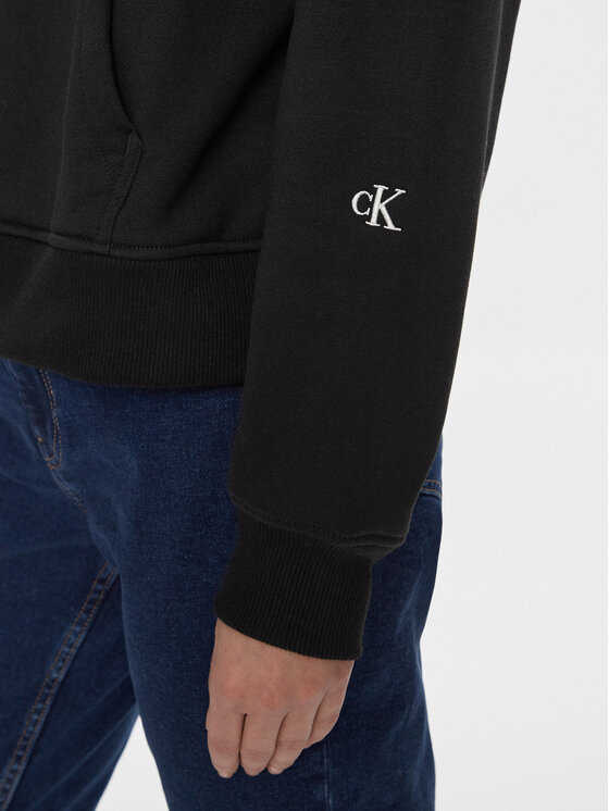 Calvin Klein Jeans Calvin Klein Jeans Bluză Back Bold Monologo Hoodie J20J222895 Negru Regular Fit
