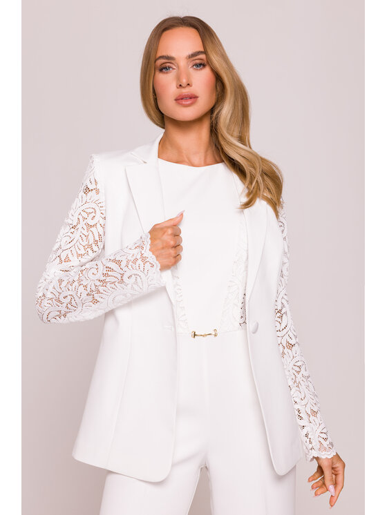 Made of Emotion Made of Emotion Marynarka M865 Biały A-Line Fit