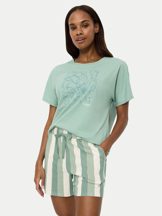 Triumph Pyžamové šortky Mix & Match 10218280 Zelená Relaxed Fit