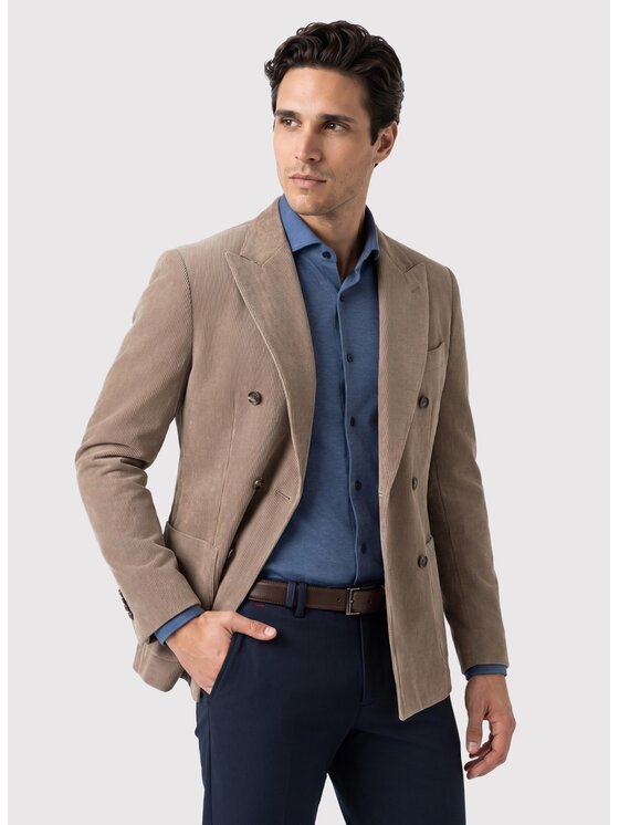 Pako Lorente Pako Lorente Marynarka P26WF-3X-008 Beżowy Slim Fit