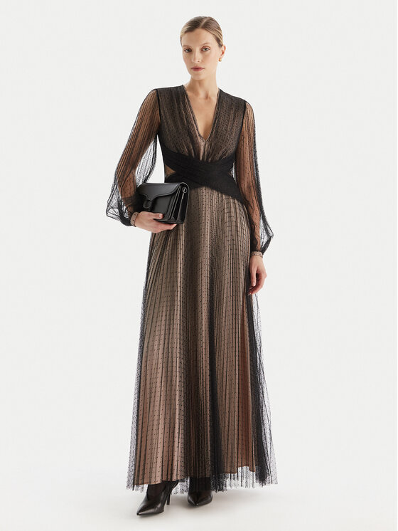 TWINSET TWINSET Večerní šaty 252TT2021 Černá Regular Fit