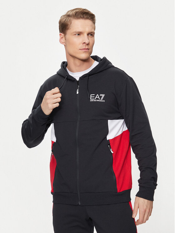 EA7 Emporio Armani Mikina 3DPM15 PJLIZ 1578 Tmavomodrá Regular Fit