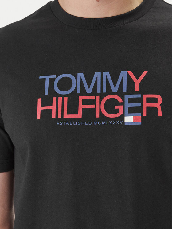 Tommy Hilfiger Tommy Hilfiger Tričko Brand Love Big Text MW0MW42369 Čierna Regular Fit
