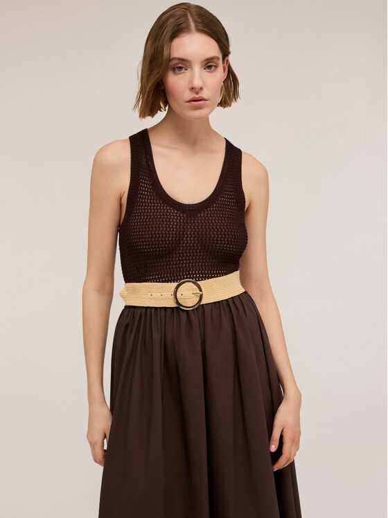 Motivi Motivi Vestito elegante 7621W001402N022 Marrone Flare Fit