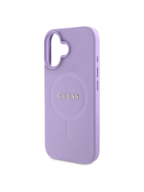 Guess Guess Etui na telefon Saffiano MagSafe Fioletowy