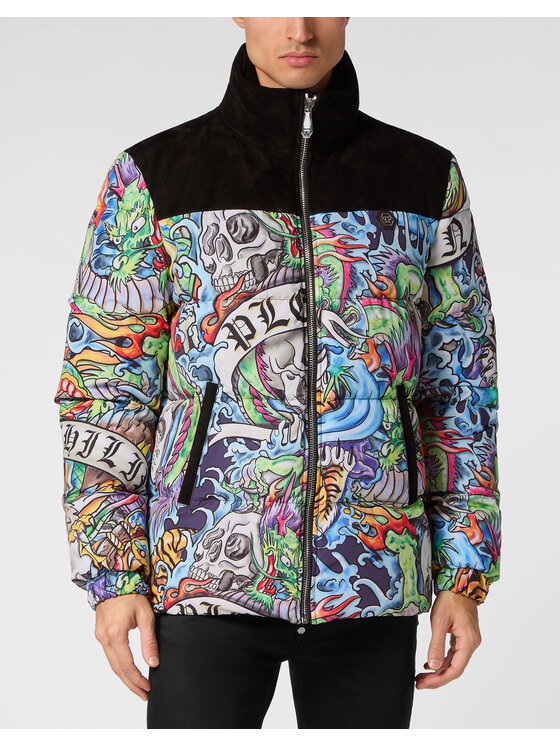 PHILIPP PLEIN PHILIPP PLEIN Kurtka puchowa 14837 Kolorowy Regular Fit