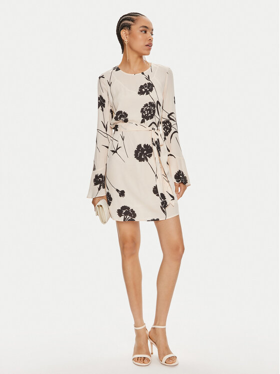 TWINSET TWINSET Poletna obleka 241TP2604 Écru Straight Fit