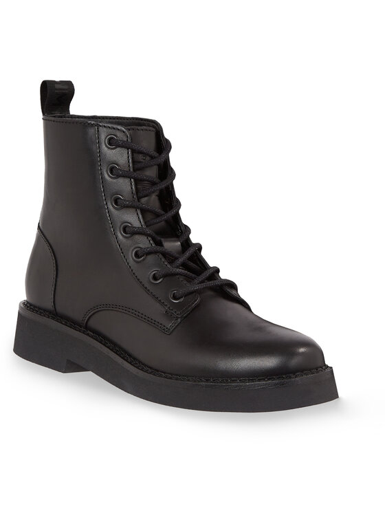 Tommy Jeans Tommy Jeans Μποτάκια Tjw Lace Up Flat Boot EN0EN02310 Μαύρο