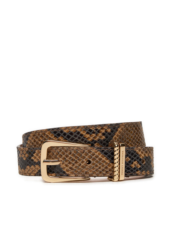 Tommy Hilfiger Ženski Pas Luxe Python AW0AW16610 Rjava