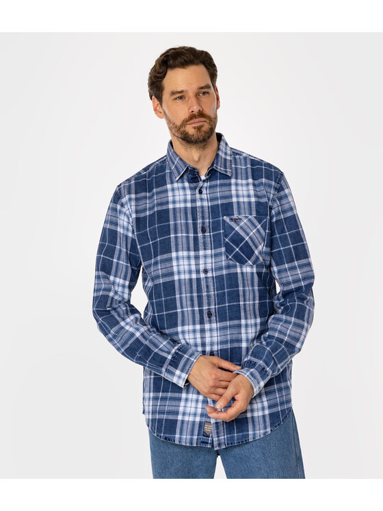 Lee Cooper Lee Cooper Koszula SCOTT Granatowy Regular Fit