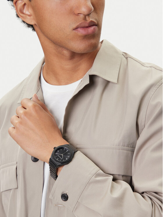 Trussardi Trussardi Rinkinys: laikrodis ir kortelių dėklas R2453156007 Juoda