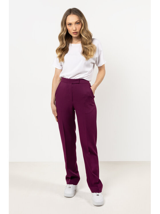 Awama Awama Spodnie damskie A713 Fioletowy Basic Fit