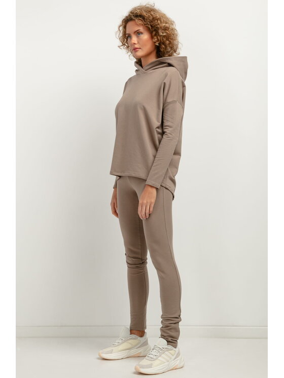 Tessita Tessita Spodnie dresowe T382 Brązowy Slim Leg
